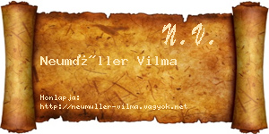 Neumüller Vilma névjegykártya